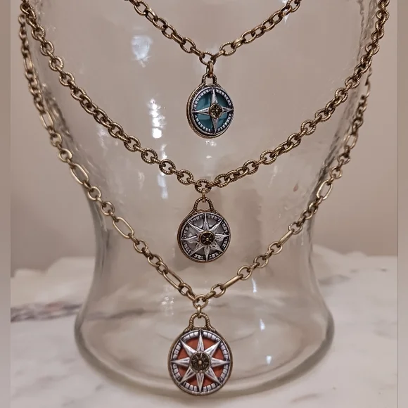 Patricia Nash Compass Triple Drop Necklace - Picture 2 of 9